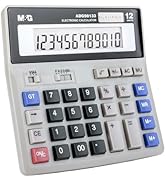 M&amp;G Desk Calculator 12 Digit Extra Large LCD Display, Dual Solar Power and Battery, Accounting Ca...