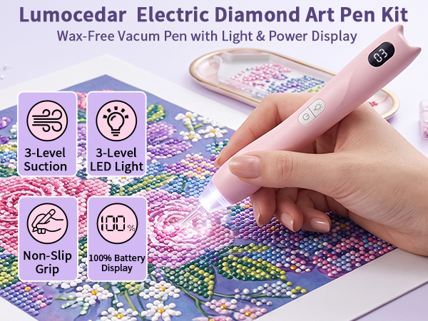 Electric Diamond Painting Pen with Light