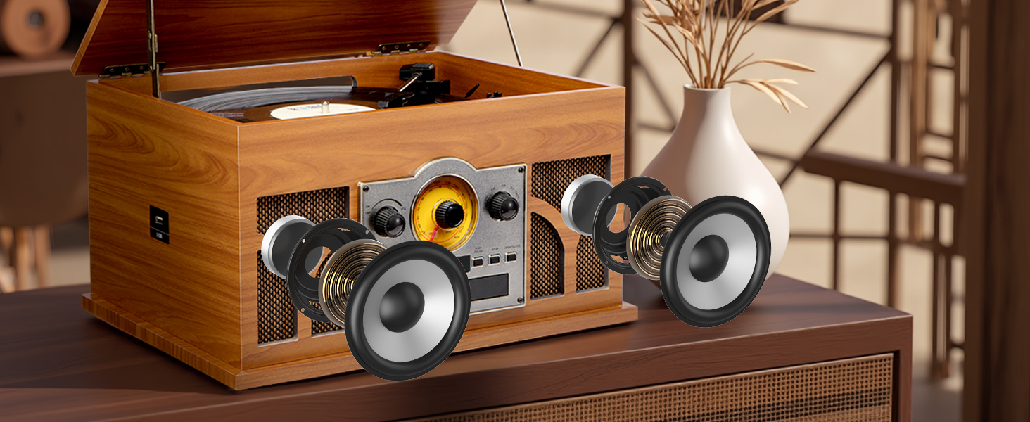 record player within speakers