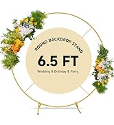 JEBUTU Balloon Arch Stand Metal Round Backdrop Stand Circle Balloon Arch Frame Wedding Arches 6.5...