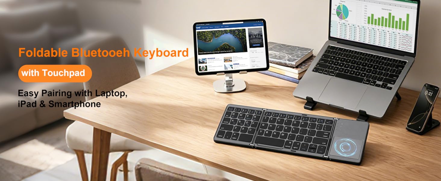 Foldable Keyboard with Touchpad