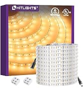 HitLights 24V LED Strip Lights Warm White 2700K, 26.2ft Cuttable Tape Backed 3oz PCB, UL Listed, ...
