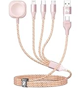 Multi Charging Cable for Apple Watch Charger 4ft, 4 in 1 Charging Cable Nylon Braided Lightning T...