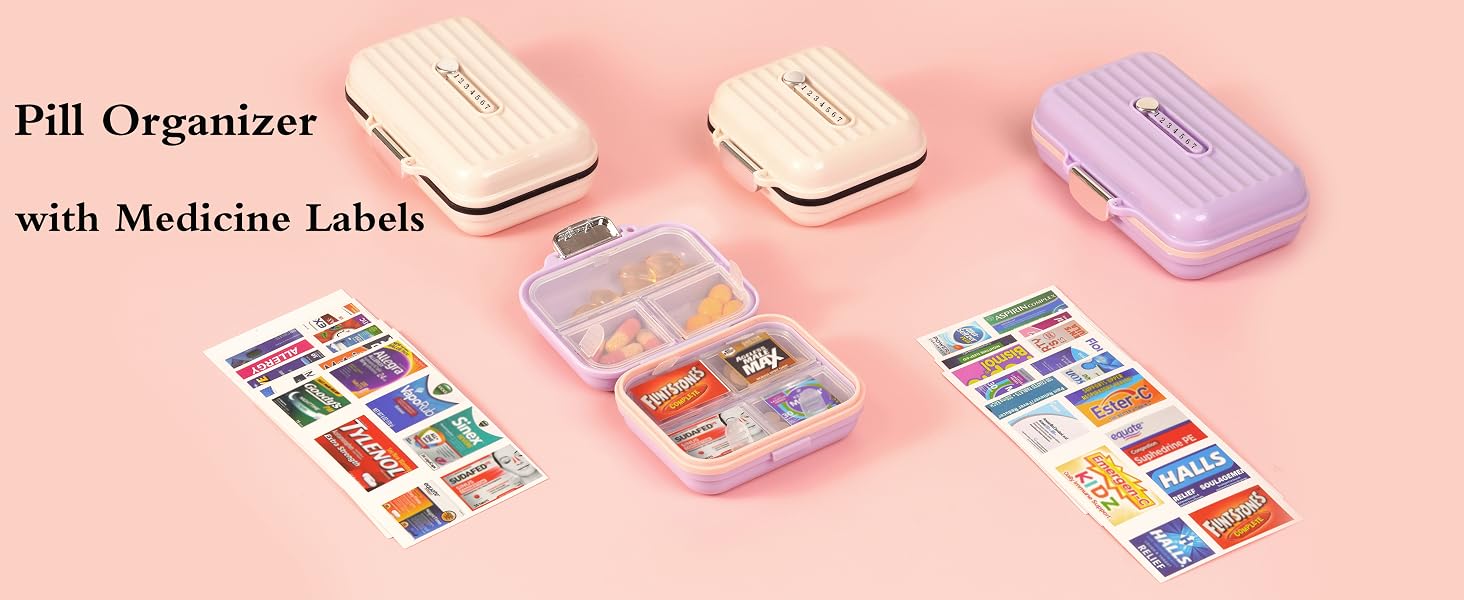 Pill Organizer with Medicine Labels