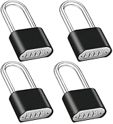 Faburo 4pcs Combination Lock, 4-Digit Heavy Duty Combo Lock, Combination Padlock Outdoor Waterpro...