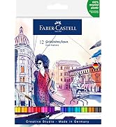 Faber-Castell Goldfaber Aqua Dual Tip Watercolor Markers - 12 Watercolor Brush Pens, Watercolor M...