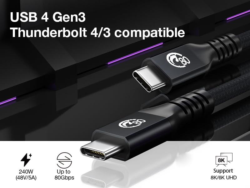 thunderbolt 4/3 usb4 usb 3.2 usb3.1 240w 48v 5a 80gbps 8k 6k video