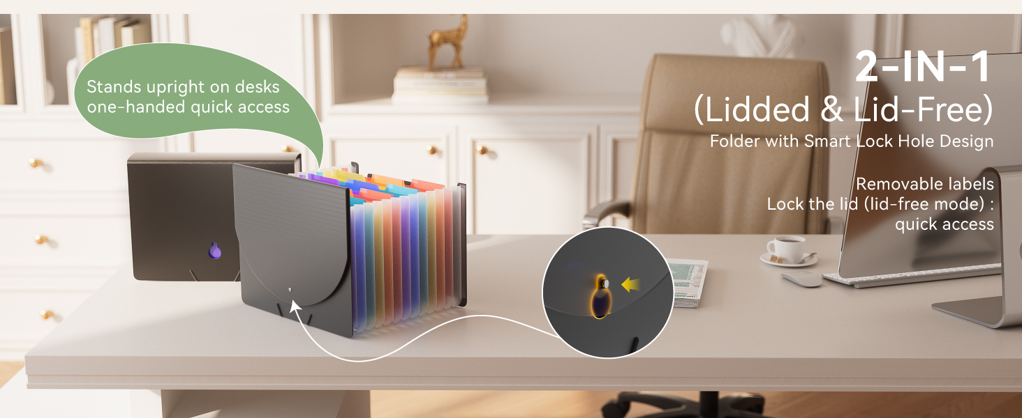 ThinkTex Expanding File Folder 12 Pockets Accordion File Organizer