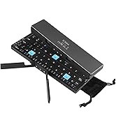 JOMAA Mini Foldable Bluetooth Keyboard Silent, Rechargeable, Aluminum Alloy Housing and Portable ...