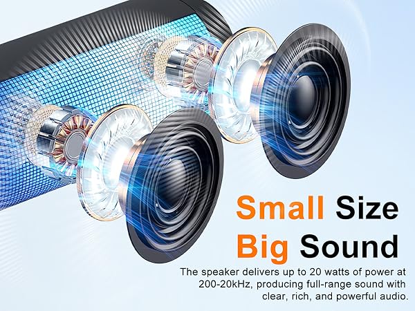 The bluetooth speaker has small size and lightweight, but big loud sound