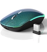 FENISIO Wireless Mouse, USB Computer Mouse 2.4G Rechargeable RGB Mouse Ultra Silent Cordless Mous...