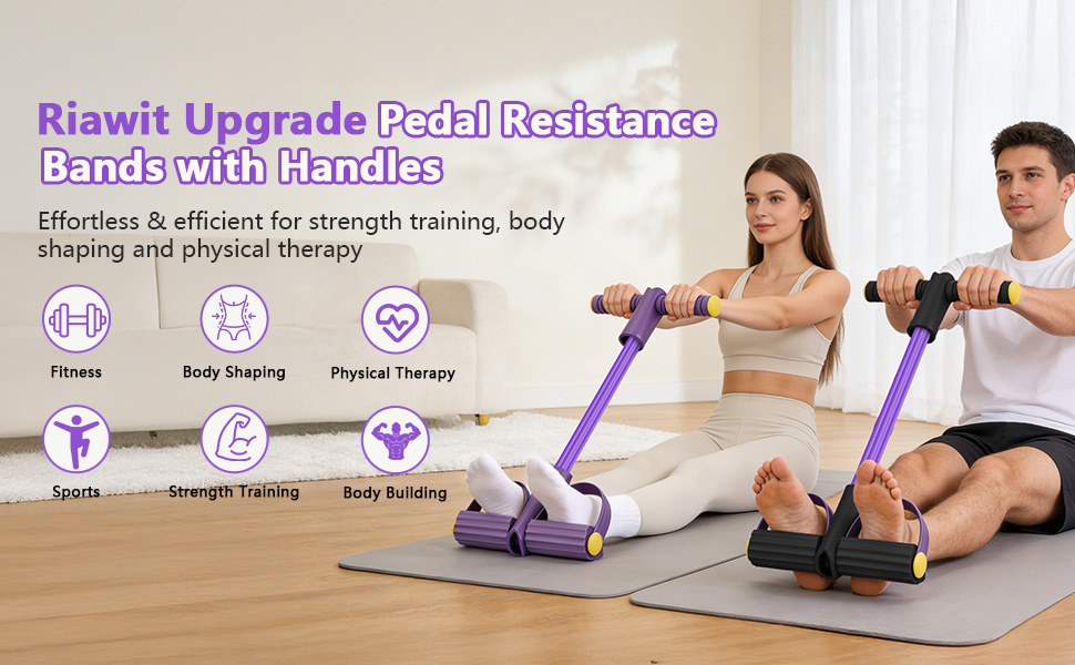 Riawit Upgraded Pedal Resistance Band with Handle