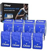 CKeep 4 Rolls Kinesiology Tape, Original Cotton Elastic Athletic Tape, 20 CT 10" Precut Strips Ea...