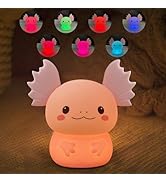 LEDHOLYT Night Light for Kids, Cute Silicone Nursery Axolotl Lamp for Baby and Toddler, Animals N...