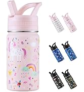 COKTIK Kids Water Bottle,14oz Stainless Steel Insulated Water Tumbler Leak-Proof,School Water Mug...