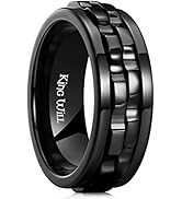 King Will 316L Stainless Steel Spinner Ring for Men-8mm Gear Fidget Spinner Ring in Multicolors, ...