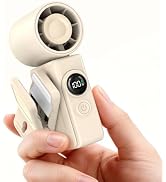Portable Clip-On Mini Fan, Hands-Free, Turbo Personal Handheld Fans Rechargeable w/ 4 Wind &amp; LED ...