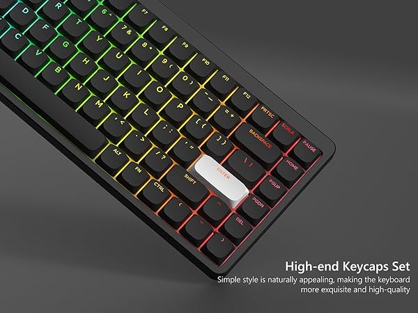 Low Profile Keycap, Shine Through Keycaps, Custom Keyboard Keycaps 75 Percent Black keycaps