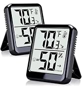 Ayawiss 2-Pack Room Thermometer Indoor Hygrometer for Home, Temperature Humidity Meter, Humidity ...