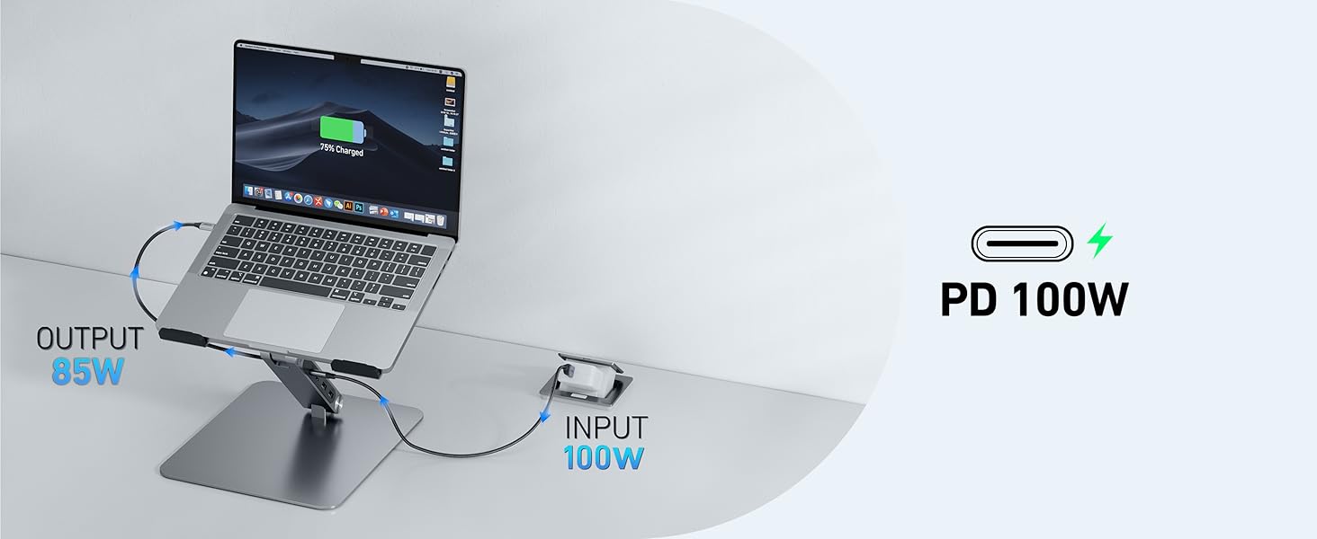 BENFEI Laptop Stand with USB C 7in1 Docking Station
