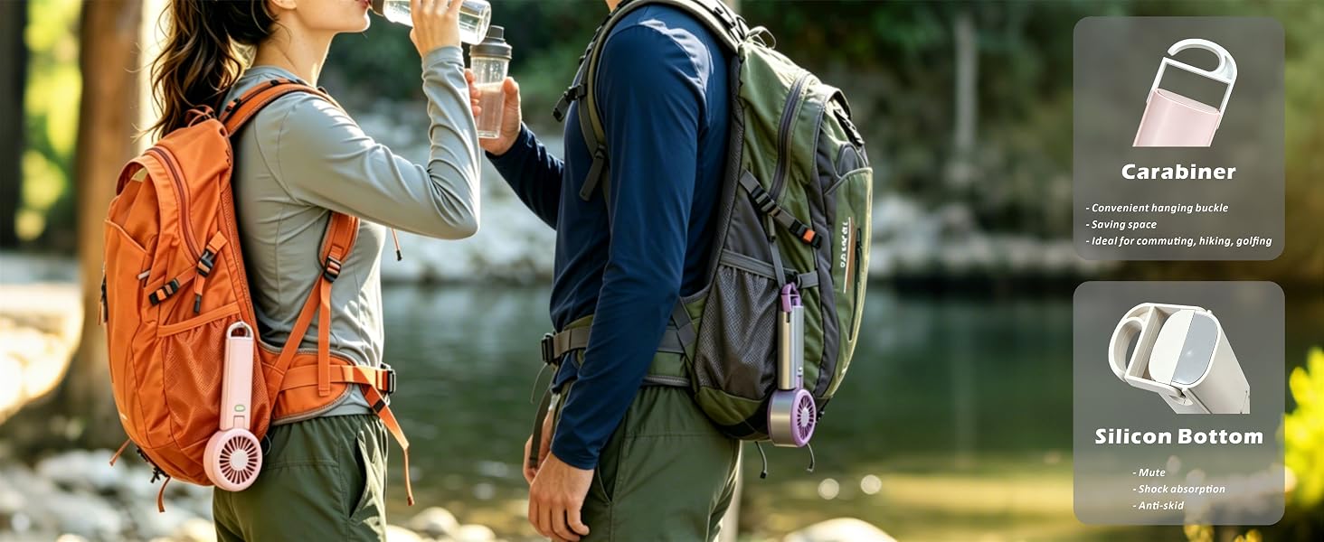 portable fan,handheld fan,personal fan,portable handheld fan with hook for outdoor office travel