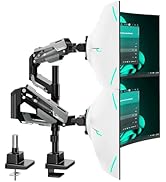 ARES WING Vertical Dual Monitor Mount - 24-57" Aluminum Heavy Duty Monitor Arms for 2 Monitors, F...