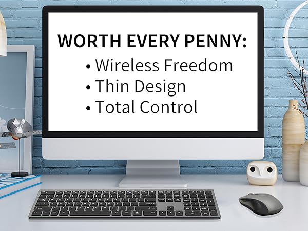 This wireless keyboard and mouse WORTH EVERY PENNY:Wireless Freedom, Thin Design, Total Control