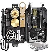 Gifts for Men Dad Husband Boyfriend, EMDMAK Survival Gear and Equipment 15 in 1, Outdoor Emergenc...