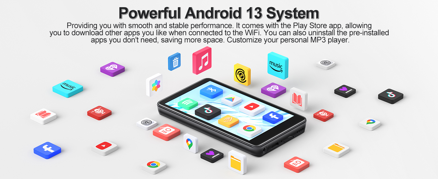 MP3 Player with Bluetooth and WiFi