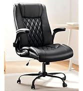 Marsail Executive Office Chair Ergonomic Desk Chair with Flip-up Armrests PU Leather Height-Adjus...