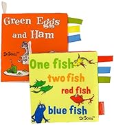 Infantino Dr. Seuss Soft Activity Books, One Fish Two Fish Red Fish Blue Fish &amp; Green Eggs and Ha...