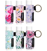 LUCKINEE 6PCS Lip Balm Holder Keychain Print Chapstick Holder Key chain Lipstick Holder Lip Gloss...