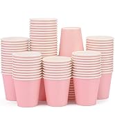 Prgery 100 Pack 3oz Pink Paper Cups,Mouthwash Cups, Disposable Bathroom Cups,Small Paper Cups 3oz...