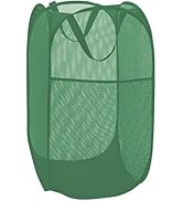 BATTOO Deluxe Strong Mesh Pop up Laundry Hamper Basket with Side Pocket for Laundry Room, Bathroo...