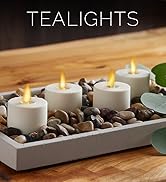 Luminara Moving Flame LED Flameless Tealights Set of 4 Remote Ready Battery Operated Plastic