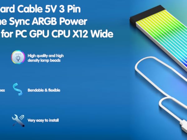 ARGB PSU Cable, ARGB PC Cable for Motherboard Power Supply Extension