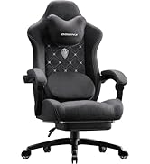 Dowinx Gaming Chair with Heated Massage Lumbar Support,Big and Tall Fabric Gaming Chairs for Adul...