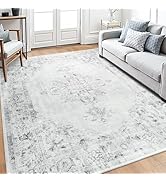 Area Rug 6x9, Washable Rug for Living Room, Large Area Rugs for Bedroom, Vintage Rug 6x9 for Dini...