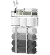 Towel Racks for Bathroom, Bathroom Shelf Over Toilet,Floating Shelves with Towel Rack Paper Holde...