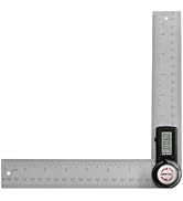 GemRed 82305 Digital Angle Finder GemRed Protractor Stainless steel 7inch 200mm (Black Button)