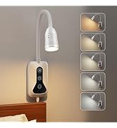 HUAEU 1 Pack Wall Mounted Headboard Reading Light, LED Dimmable Touch Control, Flexible Gooseneck...