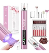YLYYCC Cordless Nail Drill Electric File with UV Nail Lamp: Professional for Acrylic Gel Dip Powd...