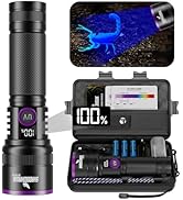 365nm UV Flashlight with Filter Lens - 30w Powerful Black Light Flashlight Rechargeable Ultraviol...
