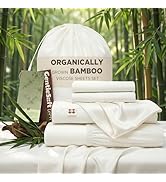 Bedsure Bamboo Viscose Sheets, 100% Organically Grown, 18 Inches Deep Pocket Sheets with Elastic ...
