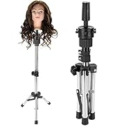 Wig Stand Tripod,Mannequin Head Holder, Adjustable Wig Head Stand Holder Metal Wig Stand Tripod w...