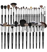 Bueart Design 36Pcs PRO Grade Natural Goat Hair Pony Bristles Makeup Brushes Set with Super Holde...