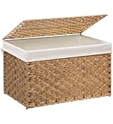 MOORLITER Wicker Storage Basket with Lid, 42.3 Gallon (160L) Large Blanket Basket with Lid, Woven...
