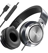 INFURTURE USB C(Type C) Wired Headphones with Mic & Volume Control, Only 191g Lightweight Foldabl...