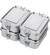 QTLCOHD 4 Pack 850ml Stainless Steel Lunch Box for Adults, 29oz Metal Bento Box with 2 Compartmen...