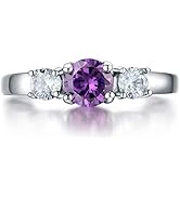 AILAAILA Birthstone Rings Size 1-10 Cubic Zirconia Stainless Steel Birthday Mother's Ring Daughte...